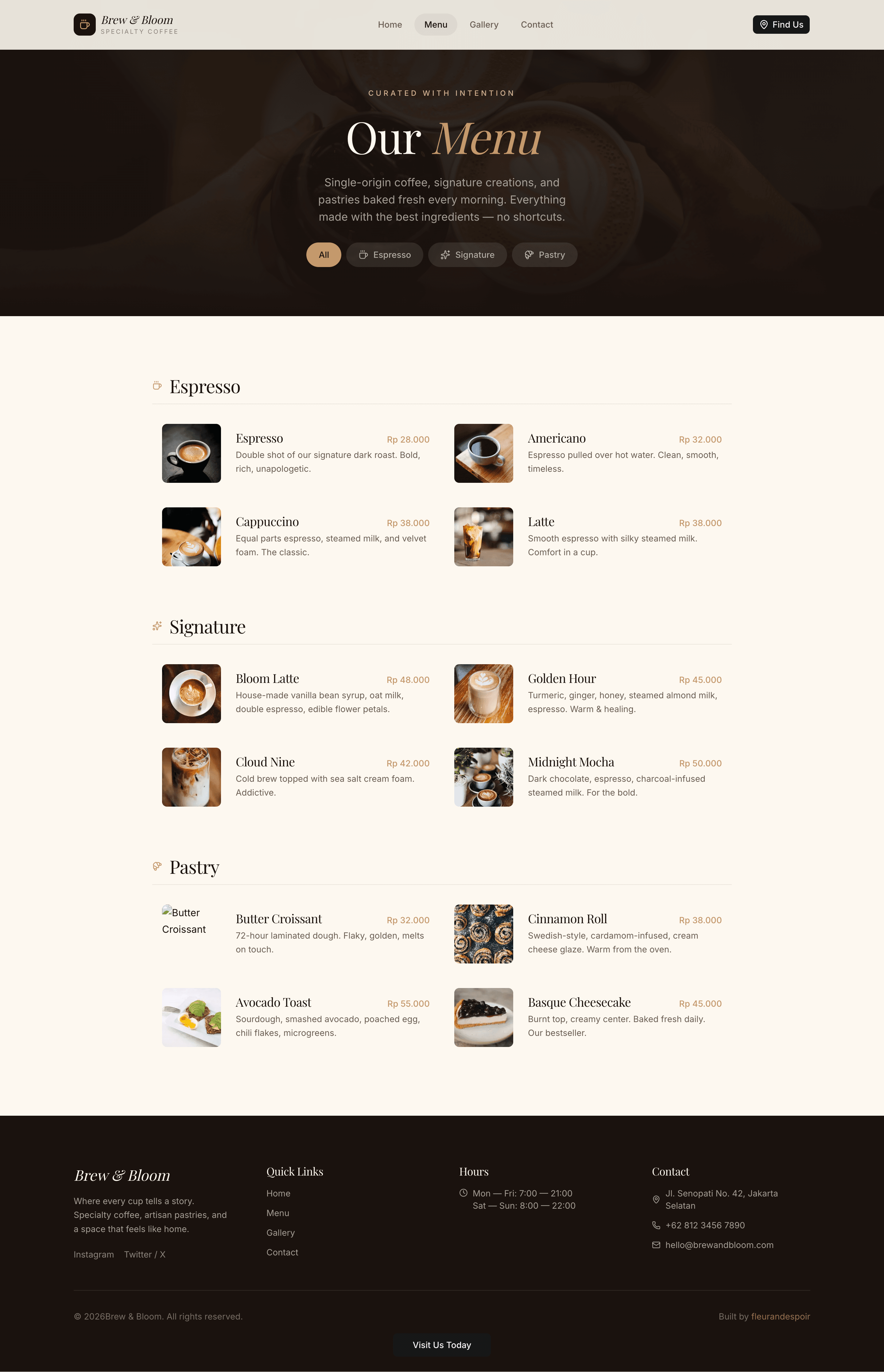 Coffee Shop website preview