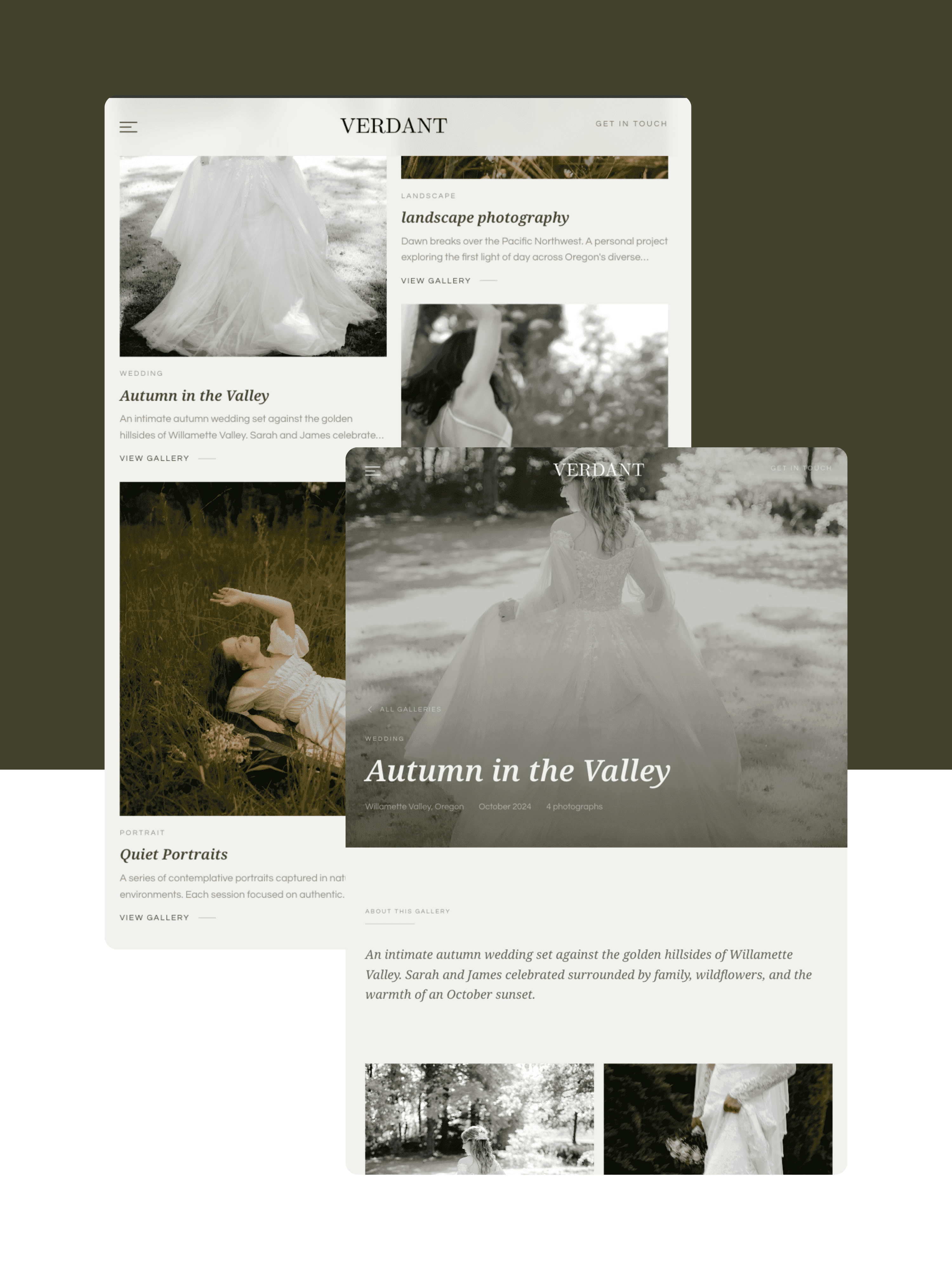 Verdant photography website